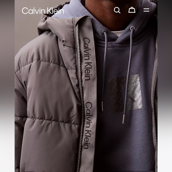 Calvin Klein Heavyweight Hooded Long Puffer Coat sz M - Picture 14 of 15